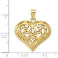 thumbnail image 5 of 14k Yellow Gold Solid Polished 3D Filigree Heart Charm Pendant, 5 of 7