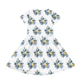 thumbnail image 4 of XADYUY Girls Beach Dress Casual A-Line Short Sleeve Girls Tshirt Dresses Floral Print Crew Neck Sundresses Swing Dresses with Pockets,12-13Years,Light Blue, 4 of 5