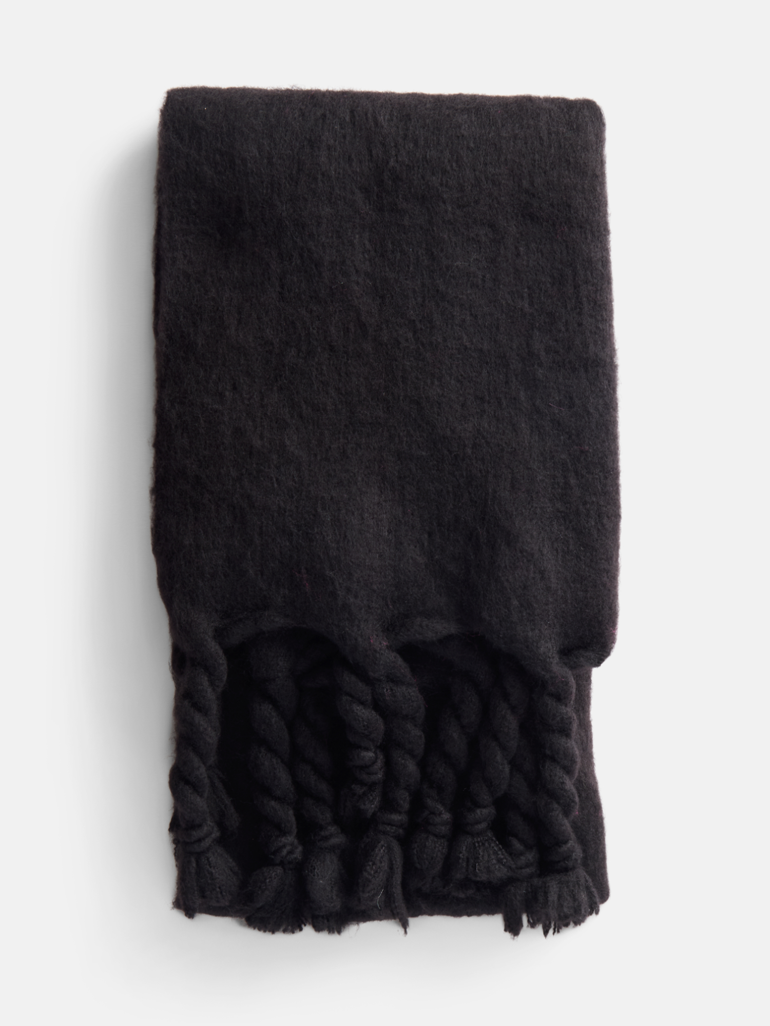 Scenario Women's Blanket Scarf with Braided Fringe Trim