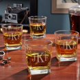 thumbnail image 1 of HomeWetBar Personalized Whiskey Glasses - Rutherford Engraved Rocks Glasses, 1 of 4