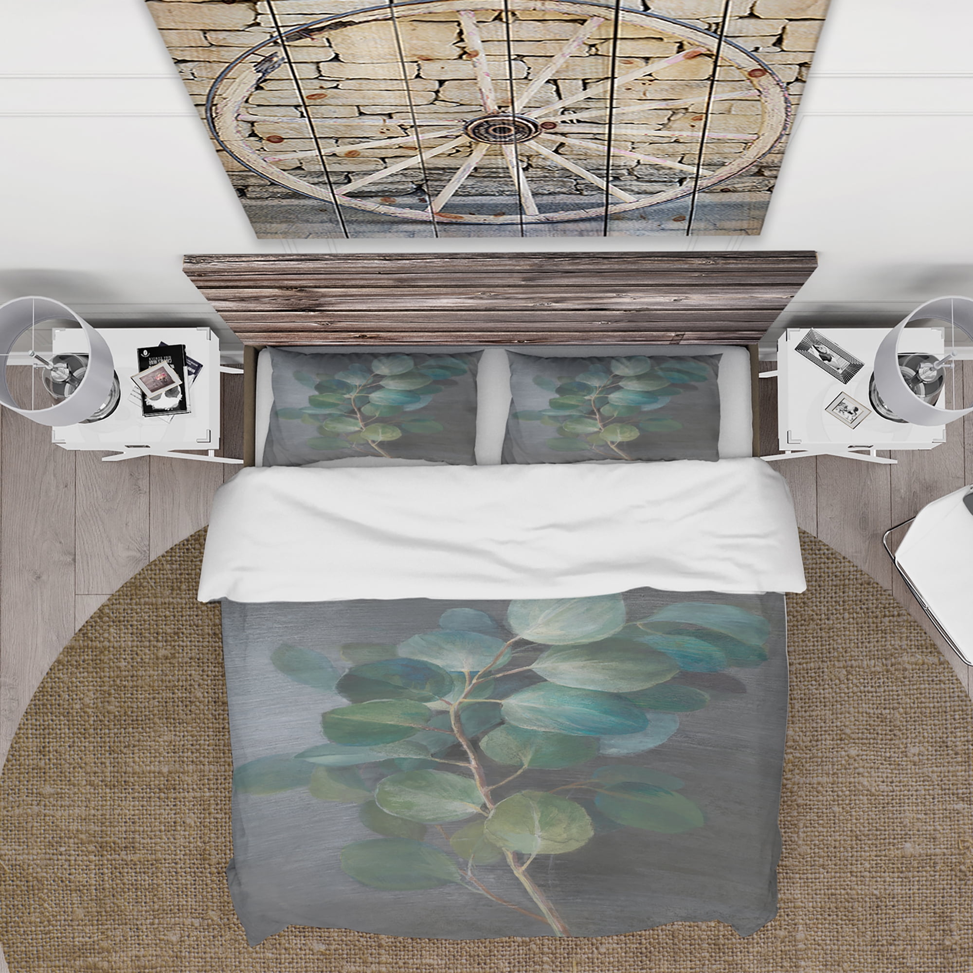 Designart 'Fresh leaves I' Cottage Duvet Cover Set