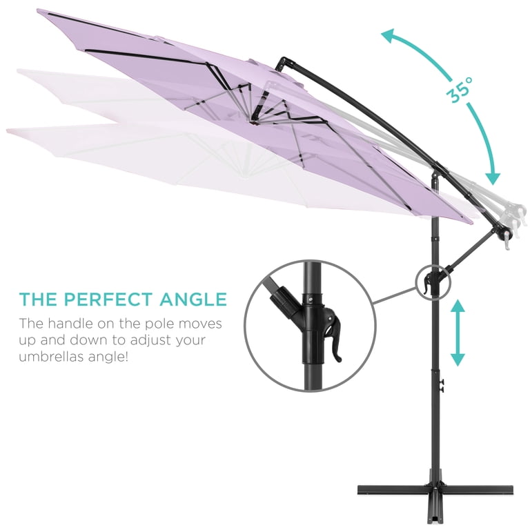 lavender patio umbrellas PURPLE LEAF Round Tiltable Porch Table Umbrella Poolside 8' Round / Light Grey For an umbrella for all occasions Purple - Market Umbrellas -