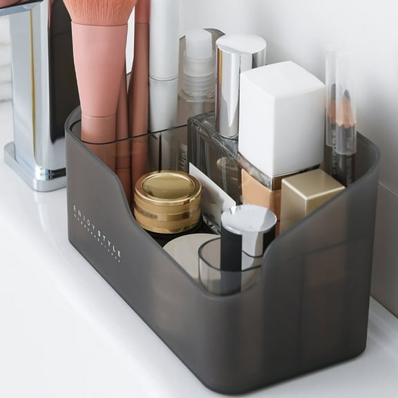 Plastic Cosmetic Organizer Storage Center with Sections for Bathroom Countertops, Vanity