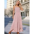 thumbnail image 2 of DARING DIVA Women's Sleeveless Wide Leg Jumpsuits with Pockets S Dusty Pink, 2 of 8