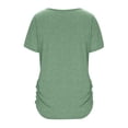 thumbnail image 7 of Womens Summer T-Shirts Ruffle Short Sleeve V Neck Dolman Tops with Side Shirring Ruched Loose Fit Shirts Spring Fashion, 7 of 7