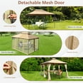 thumbnail image 6 of Gymax 2-Tier 10'x13' Steel Gazebo Canopy Tent Shelter Patio Garden Outdoor Netting Tan, 6 of 10