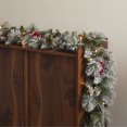 thumbnail image 6 of NOMA 9' Pre-Lit Flocked Berry Christmas Garland with 35 Warm White Lights, 6 of 7
