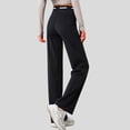 thumbnail image 3 of Zylarhe Women's Pants Women's High Waisted Wide Leg Casual Pants Elastic Drawstring Comfortable Straight Fit Trousers with Pockets for Everyday Wear, 3 of 3