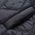 thumbnail image 6 of Mifsaly Quilted Bomber Jacket Men Full Zip Lightweight Puffer Coat Diamond Stitch Long Sleeve Casual Warm Outerwear for Fall Winter Travel Work Everyday Blue,XL, 6 of 8