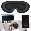 ComfiTime 3D Sleep Mask - 100% Blackout Eye Mask for Sleeping, Eye Covers for Men,Women,Kids, Contour Blindfold with Nose Baffle, Soft & Lightweight Sleep Eye Blinders , Latex-Free, Black