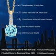 thumbnail image 2 of Gem Stone King 10K Yellow Gold Blue Apatite and White Lab Grown Diamond Pendant Necklace for Women (0.54 Cttw, Round 5MM, Gemstone, with 18 inch Chain), 2 of 5