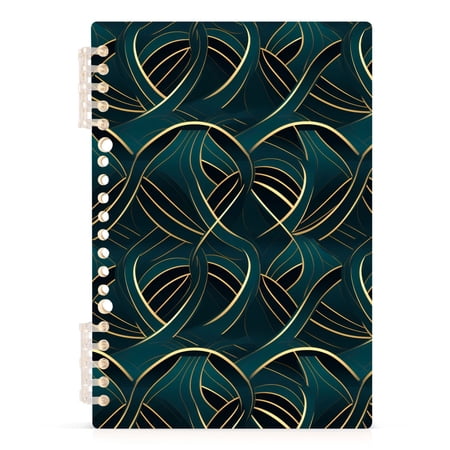 Modern Luxury Pattern Notebooks 1-subject Journal 60 Sheets A5 College Ruled Paper Detachable Ring 8.3"x5.7"