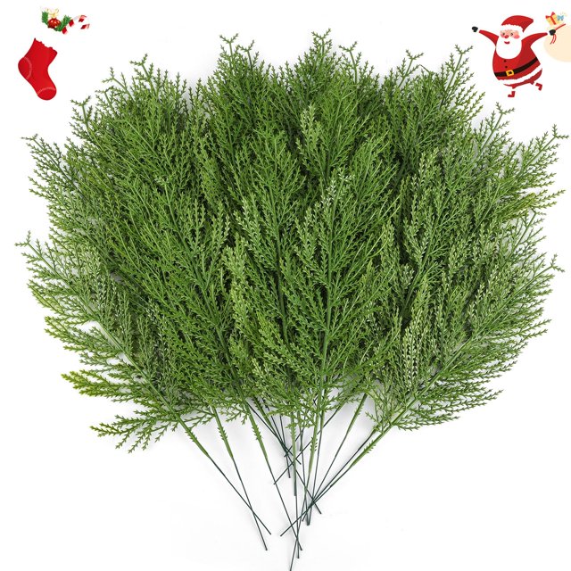 Ramitas artificiales de pino Hananona, 40 unidades, 35 cm, color verde