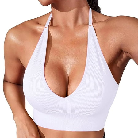 Clearance! Weikingp Bras for Women Women S Solid Color Thin Belt Thin Elastic Casual Bottom Bra Yoga Underwear Plus Size Lingerie Sports Bras for Women White M