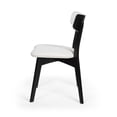 thumbnail image 6 of GDF Studio Crystal Mid Century Modern Fabric Upholstered Dining Chairs, Set of 2, Light Beige and Matte Black, 6 of 7