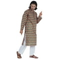 thumbnail image 3 of Atasi Mandarin Collar Kurta For Menâ€™s Printed Cotton Long Sleeves Ethnic Wear, 3 of 7