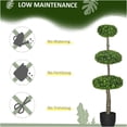 thumbnail image 6 of JERFIT 43.25" Artificial Boxwood Topiary Trees Set of 2 in Cement Pots, Faux Indoor Outdoor Plants for Home Office Living Room Decor, UV Resistant Green Shrubs, 6 of 8