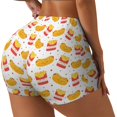 thumbnail image 2 of Kdxio Hot Dog Print Workout Shorts for Women Seamless Soft Smooth Gym Yoga Scrunch Active Shorts, 2 of 5