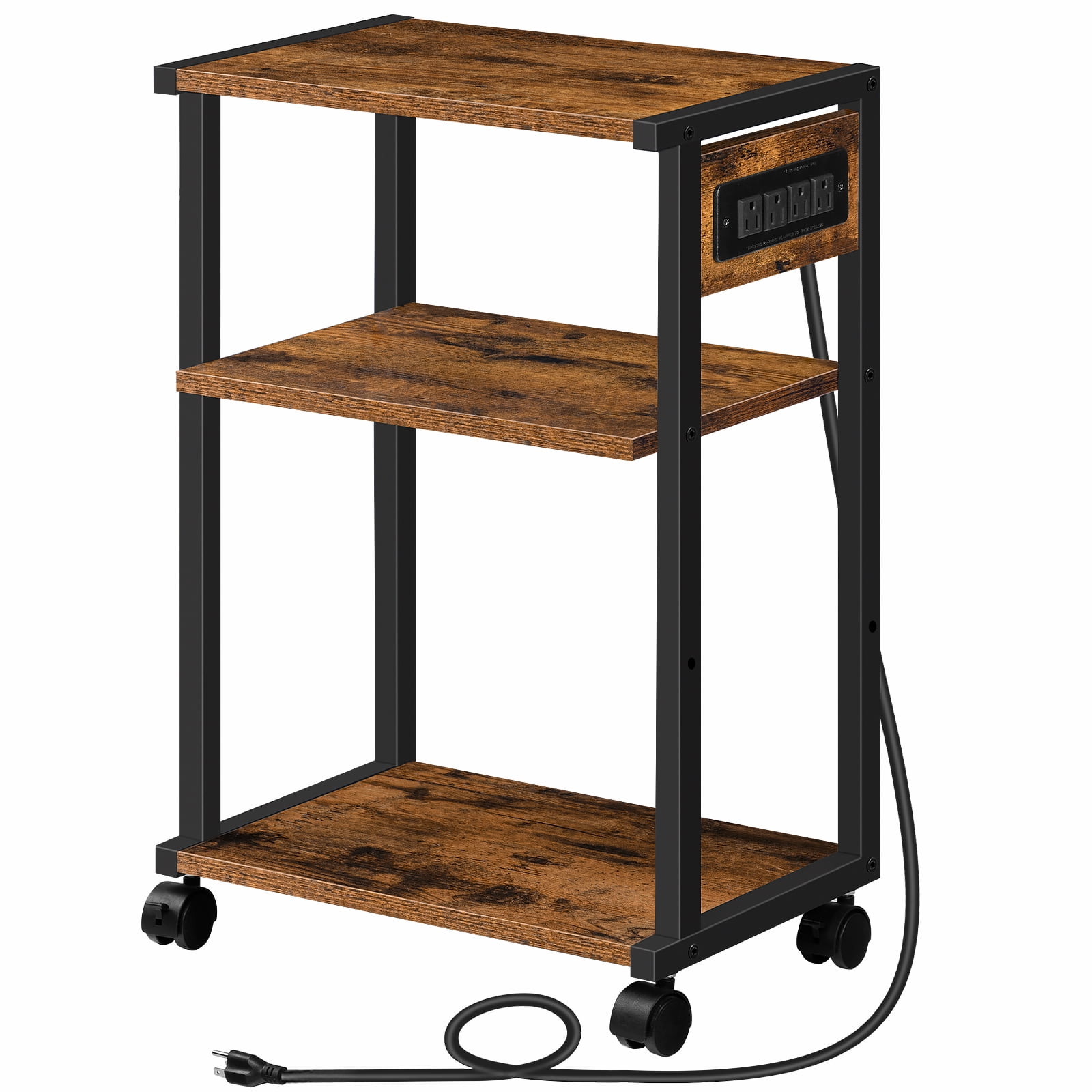 HOOBRO 3-stufiger Schallplattenständer - Plattenspieler Stand Mit Trennwänden, 73,5cm, Schwarz