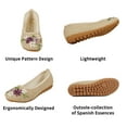 thumbnail image 3 of Women's Casual Non-Slip Flat Walking Shoes Flower Embroidery Soft Comfortable Ballets Round Toe Ballet Flat, 3 of 7