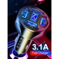 thumbnail image 1 of Chargeur Rapide pour Voiture avec Affichage LED 4 Ports USB 3.1A, 1 of 5