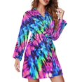 thumbnail image 1 of Tie Dye Spiral Pajama Robe V Neck Circle Pattern Bathrobe Lady Long-Sleeve Soft Pajamas Robes Spring Aesthetic Dress, 1 of 5