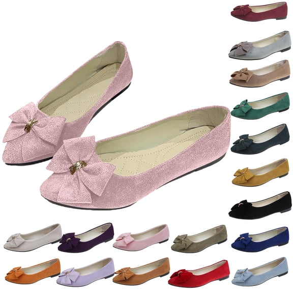 Women's Slippers Flat Heel Closed Toe Slip-on Loafer Slippers Winter Casual Vintage Indoor Outdoor Flat Bowknot Shoes for Women
