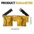 thumbnail image 3 of WHEANG Tool Bag Leather Tool Belt Quick Release Buckle Carpenter Construction Work Apron Tool Storage Belt Practical Wear Storage Bag Suitable for Various Places One Size Yellow, 3 of 9