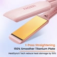 thumbnail image 2 of Faszin Hair Straightener Professional 1.65inch Wide-Plate Titanium Negative Ion Flat Iron 30s Rapid Heating LED Temp Display Wide Voltage & 10 Adjustable Temp Levels (260-450℉) Pink, 2 of 9