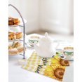 thumbnail image 4 of Sunflowers Kitchen Dish Towels for Drying Dishes Set of 4, Yellow Plaid Sunshine Vintage Country Bee Waffle Weave Microfiber Hand Tea Bathroom Towels Quick Dry & Absorbent Towel 12x12, 4 of 7