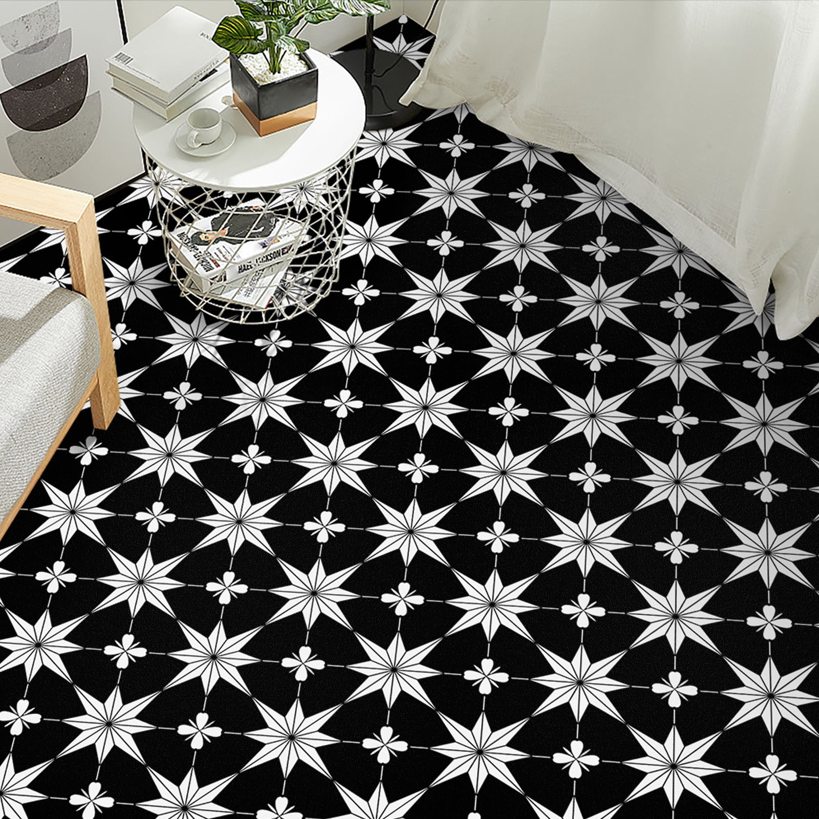 DEWOO 10PCS 12" x 12" Peel and Stick Floor Tiles, Vintage Floral Removable Self Adhesive Vinyl Flooring Stickers, Renter Friendly DIY Tile for Kitchen Entryway Bathroom Living Room