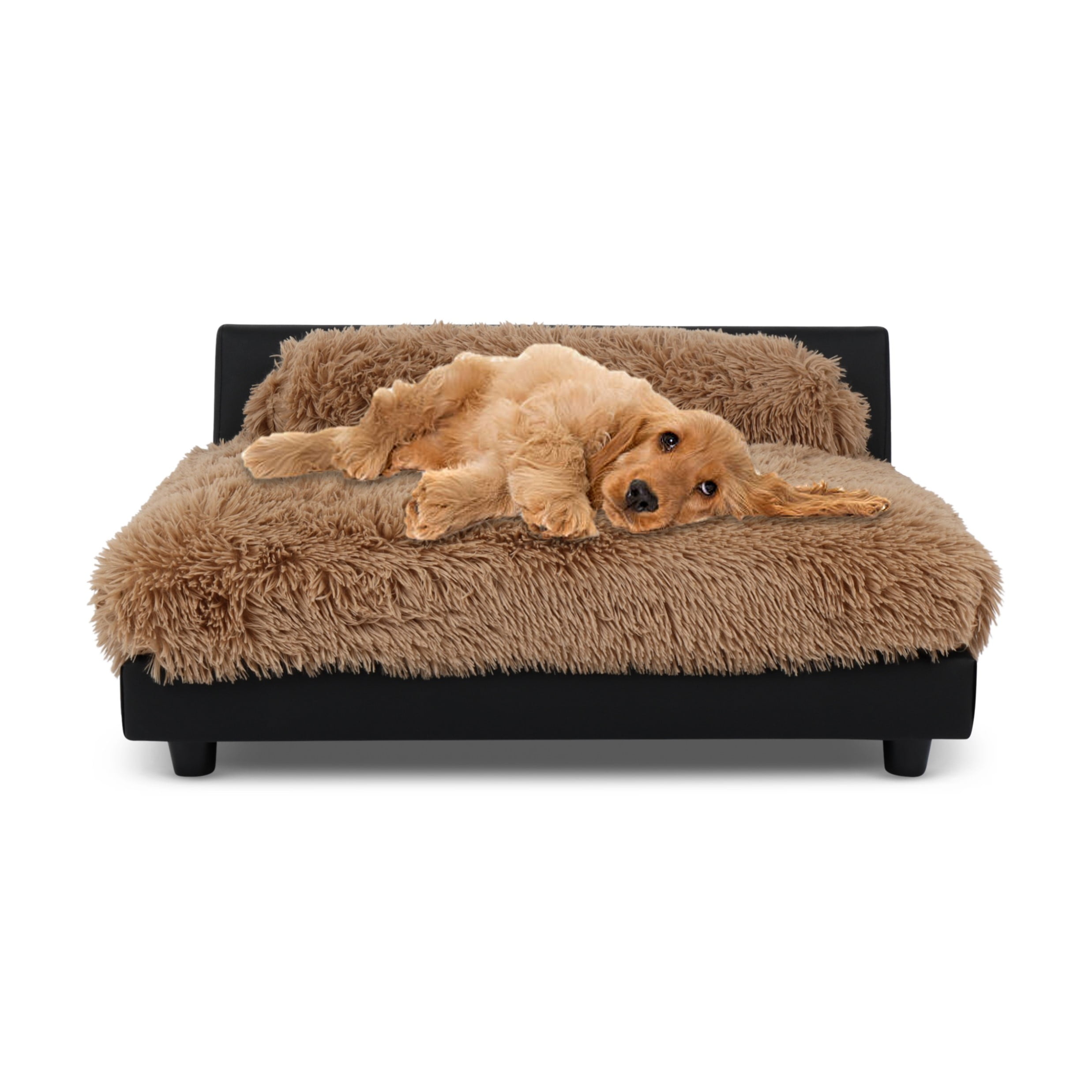 Club Nine Pets Roma Orthopedic Pet Bed for Dogs, Elevated, Medium, Camel.
