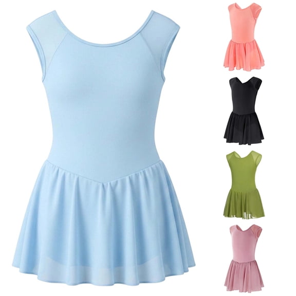 JAJAHO Ballet Leotards For Girls Dance Leotards With Skirt Classic Sleeveless Gymnastic Ballerina Outfit 4-16Y