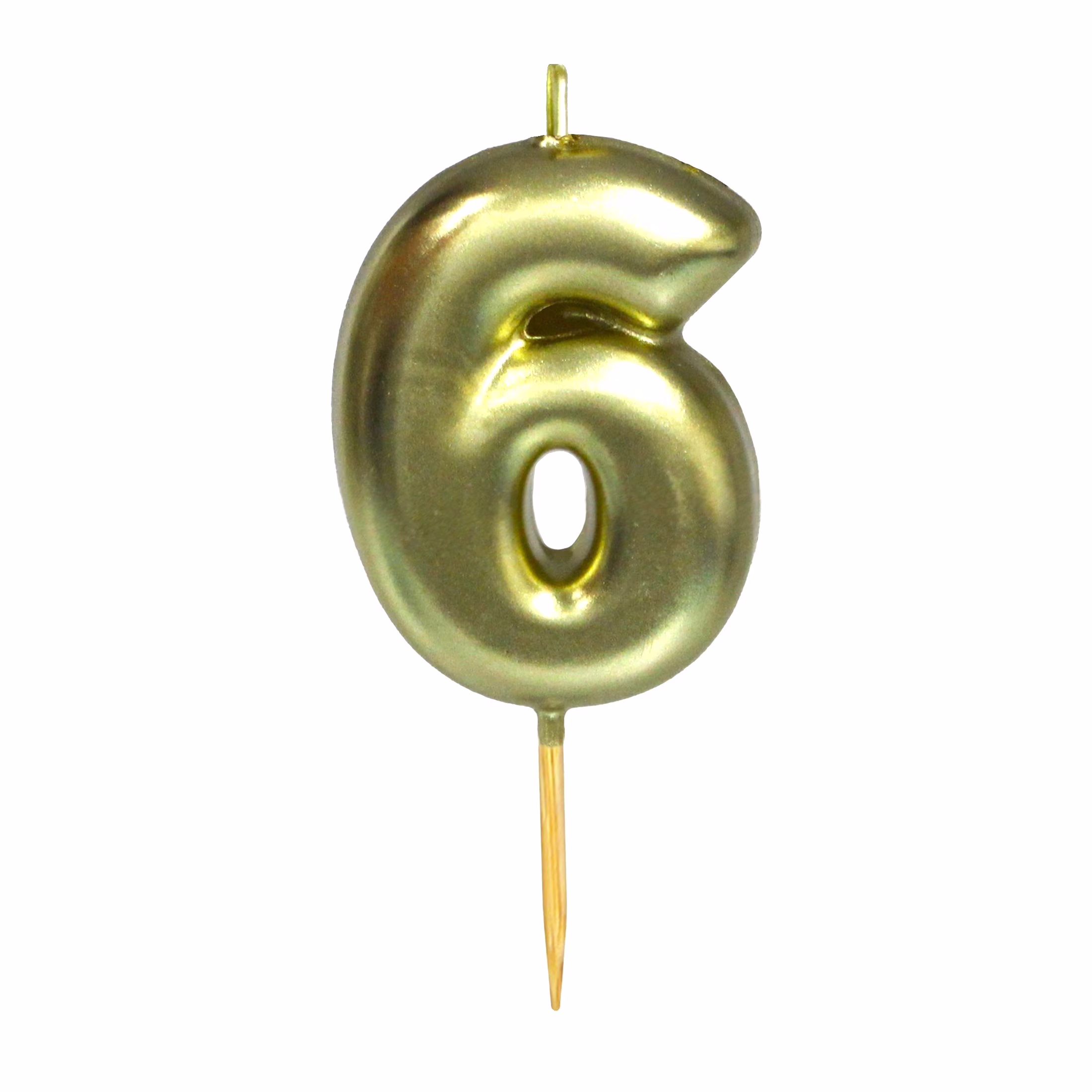 Gold Number 6 Birthday Candle, by Way To Celebrate