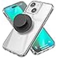 thumbnail image 3 of ENCASED Clear Case for iPhone 15 Plus with Removable Magnetic Grip - Flat Collapsible Phone Holder (Compatible with MagSafe), 3 of 4