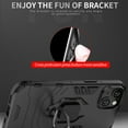 thumbnail image 6 of SaniMore for iPhone 14 Pro 6.1" 2022 Case, Heavy Duty Protective Shockproof TPU Bumper Rugged PC Backplane 360° Rotating Kickstand/Holder Thin Lightweight Magnetic Car Mount Anti-fall Case, Black, 6 of 12