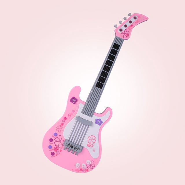 Guitarra para niños para niñas y niños, guitarra de juguete, guitarra rosa, instrumentos musicales, regalo de cumpleaños, fiesta para niños Shuxiu Wang 8390615163996