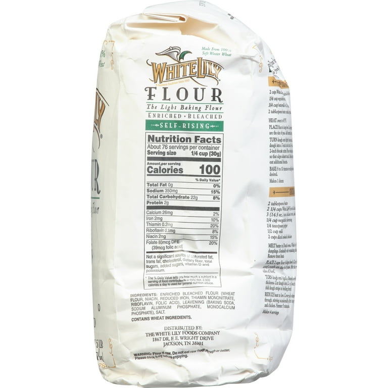 (4 pack) White Lily Self Rising Flour, 5 lb Bag