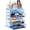 Blue Brilliance, variant on Clear Acrylic Makeup Organizer Set with 6 Drawers, Vanity Countertop Cosmetic Storage Featuring Small and Wide Compartments, Storage Rack for Makeup Brushes and Jewelry, Ideal Gift for Women and Teen