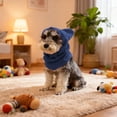 thumbnail image 4 of Winter Dog Hat Fleece Pullover | Adjustable Warm Pet Hat for Small & Medium Dogs | Soft Polyester, Solid Black/Red/Blue | Cozy Outdoor Protection, Lightweight, Durable, Cute Embroidery, 4 of 8