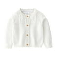 thumbnail image 1 of Esaierr Toddler kids Baby Girl Cardigan Sweater Button Long Sleeve ruffled knitted Jacket for 6M-2T, 1 of 5