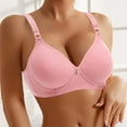 thumbnail image 3 of Lixiuxyad Women's Front Closure Floral Lace Bra Comfortable Support Underwire T Shirt Bralette Soft Wireless Everyday Wear,Bras for Women Pink 44, 3 of 7