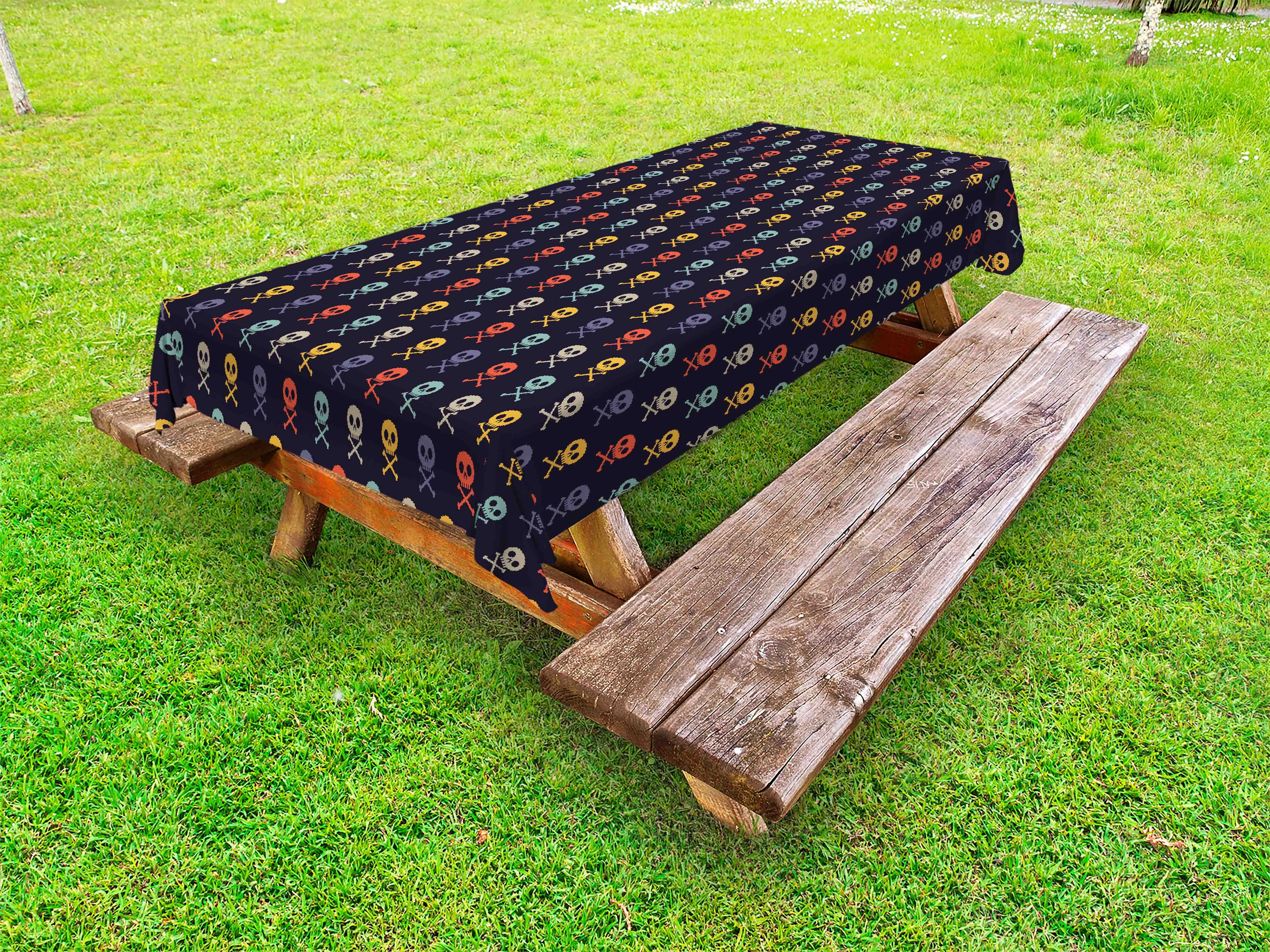 Aperturee Modern Pixel Art Rectangle Tablecloth For Home Decor