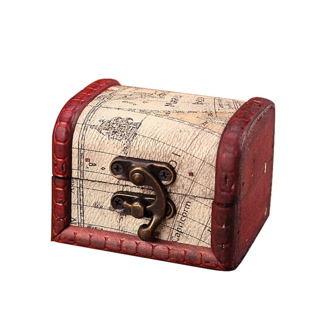 Jewelry Box Vintage Wood Box With Mini Metal Lock For Storing Jewelry Treasure Pearl