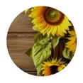 thumbnail image 2 of JEUXUS Round Tablecloth Autumn Sunflowers Fitted Elastic Waterproof Wipeable Table Cloth Cover Decorations Table Pad Cover for Party Dinning Room Picnic-Small, 2 of 7