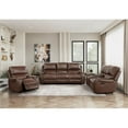 thumbnail image 2 of Pemberly Row Faux Leather Swivel Glider Manual Reclining Chair in Brown, 2 of 8