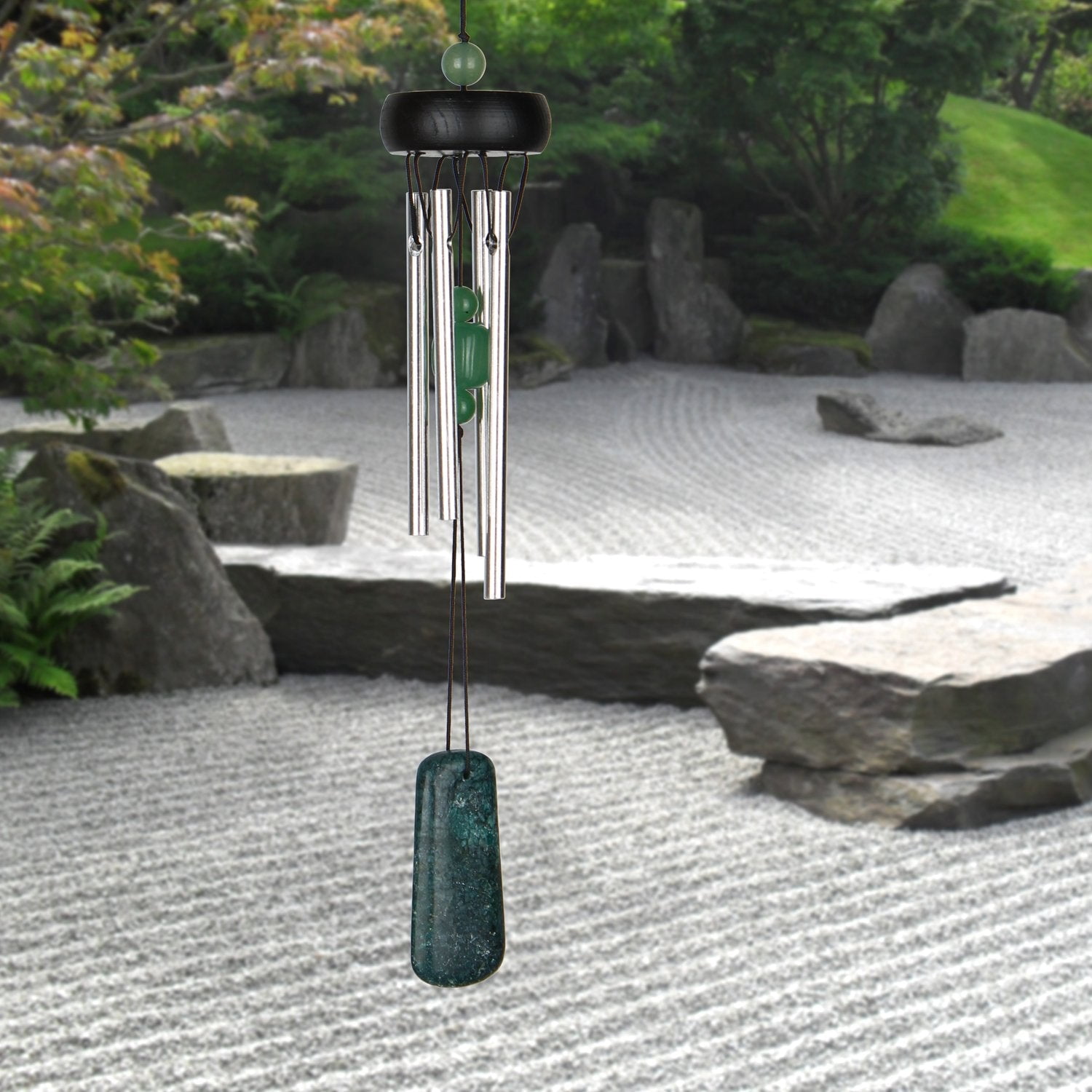 Woodstock Windchimes Precious Stones Chimes Jade, Wind Chimes For Outside, Wind Chimes For Garden, Patio, and Outdoor Décor, 12"L