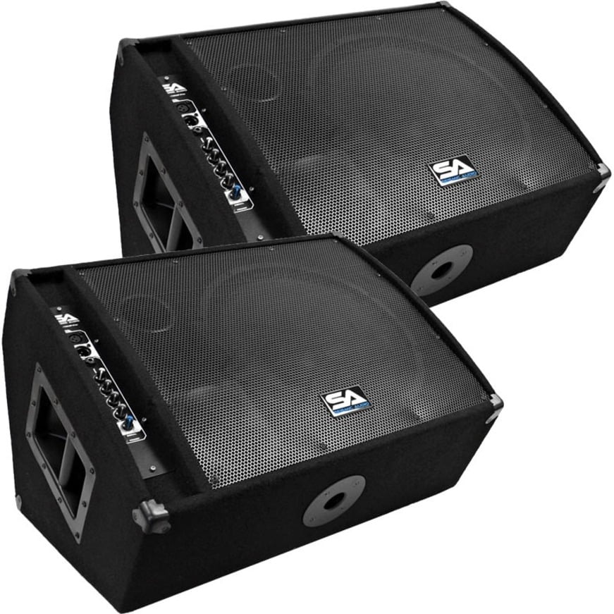 Seismic Audio FL15MPPW (Pair) Speaker System, 400 W RMS, Black