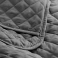 thumbnail image 3 of Bare Home Quilt Set - 3 Piece - Diamond Stitched Bedspread Coverlet - King, Gray, 3 of 4