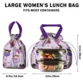 thumbnail image 5 of Ballet Princess Pattern Drawstring Lunch Bag Women - Drawstring Lunch Bag Insulated for Work Office - Stain-Resistant Large Lunchbags for Women with Multi-Pockets, 5 of 6